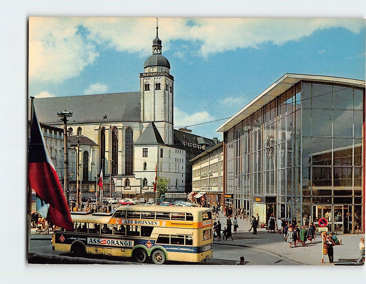 Postcard Hauptbahnhof und St. Maria Himmelfahrt Kirche Cologne Germany