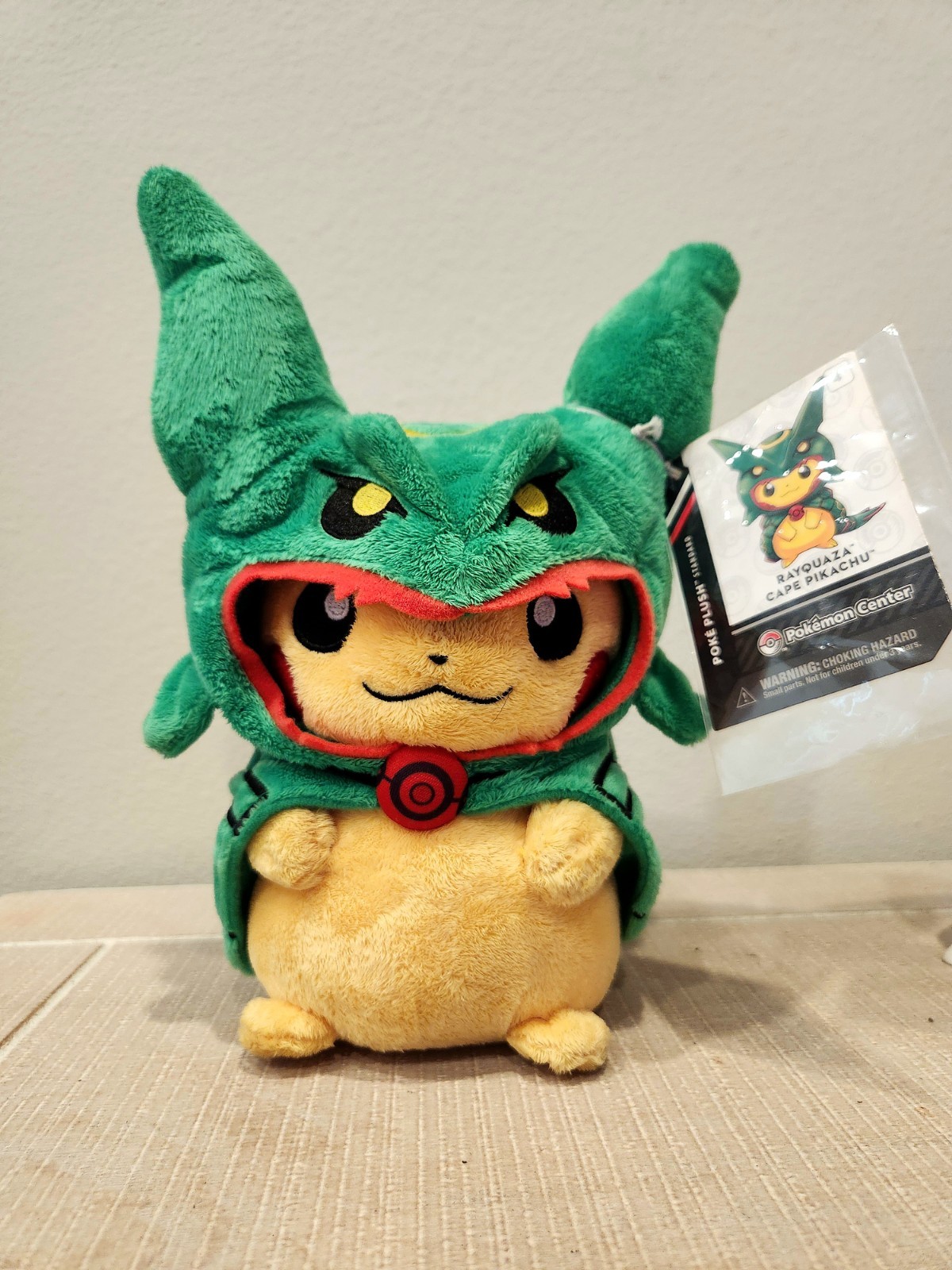 🔥Pokemon Center Pikachu Rayquaza Poncho Original Plush Plushie Toy Doll JAPAN