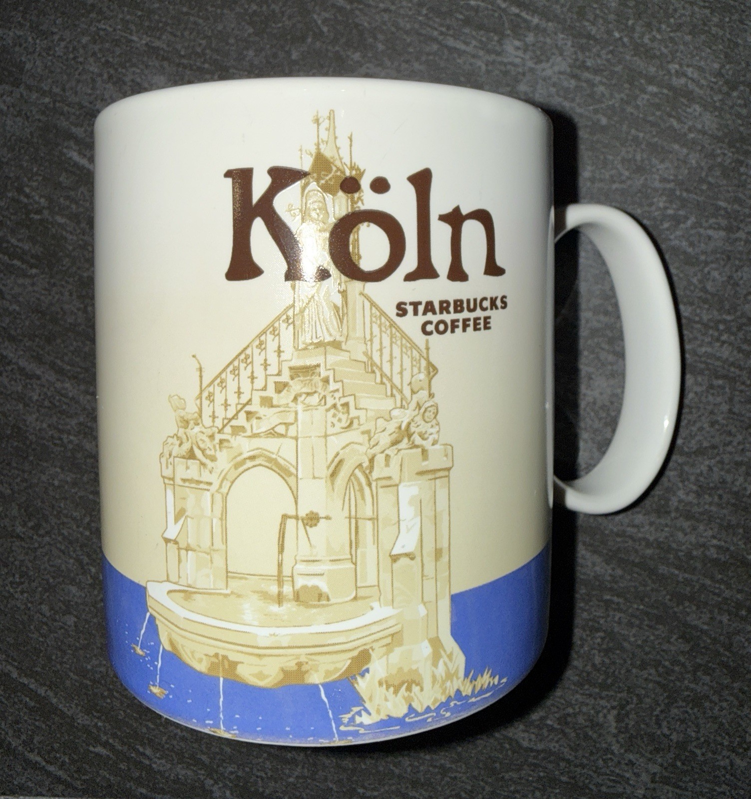 Starbucks Köln (Cologne) City Coffee Mug 16 fl oz 473 ml White/Blue