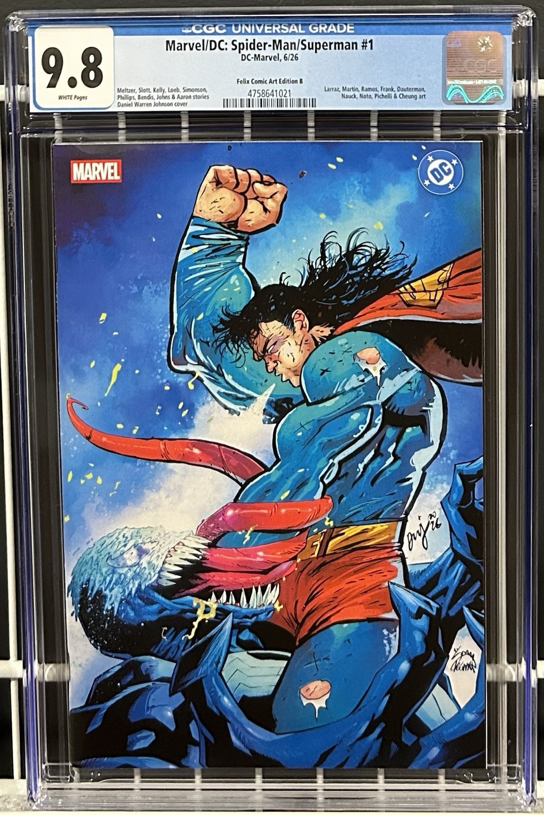 MARVEL/DC: SPIDER-MAN/SUPERMAN #1 CGC 9.8 DWJ FELIX COMIC ART