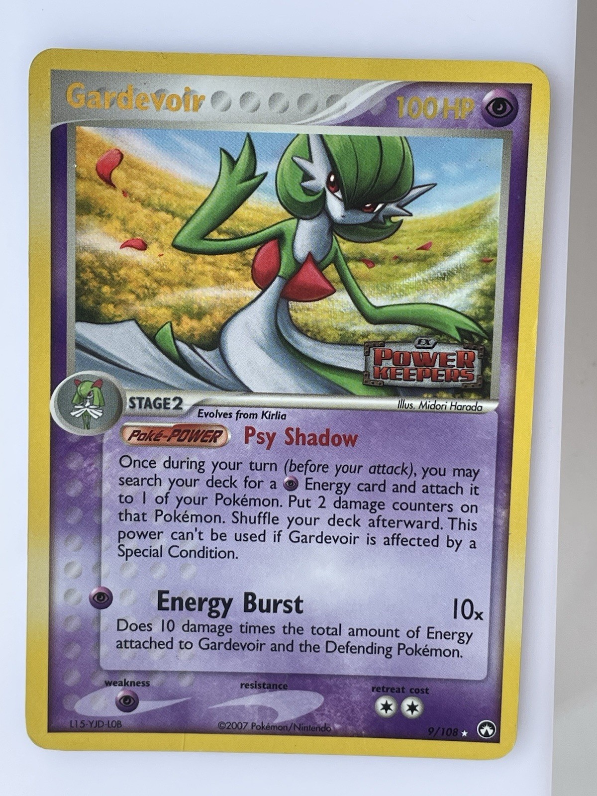 Gardevoir 9/108 Ex Power Keepers Stamped Reverse Holo Rare Moderate Play 2007