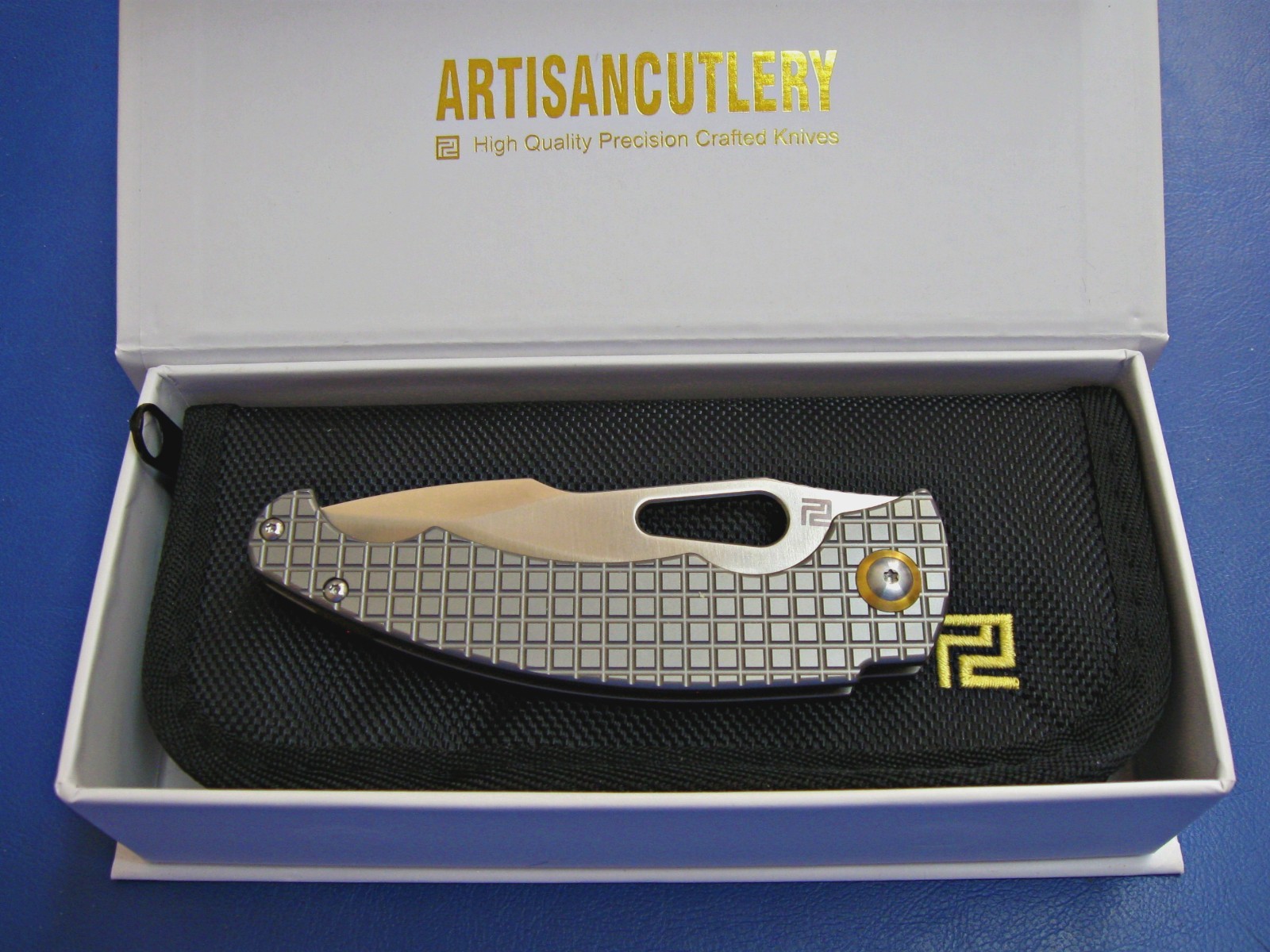 Artisan Cutlery  Xcellerator 1860GS-GY Titanium S90V Frame Lock Knife NIB
