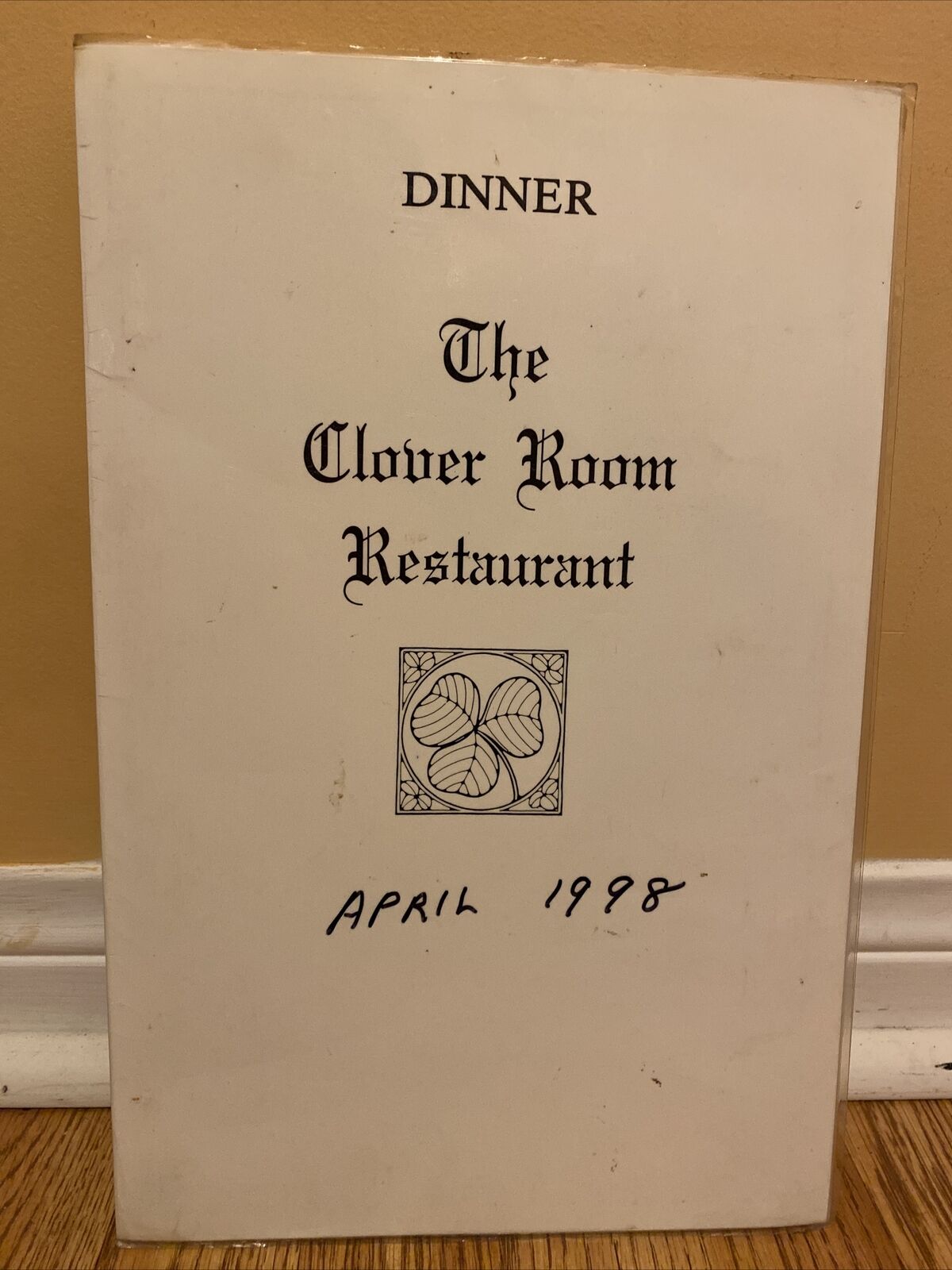 VINTAGE RESTARAUNT MENU 1998- “ The Clover Room Restaurant”