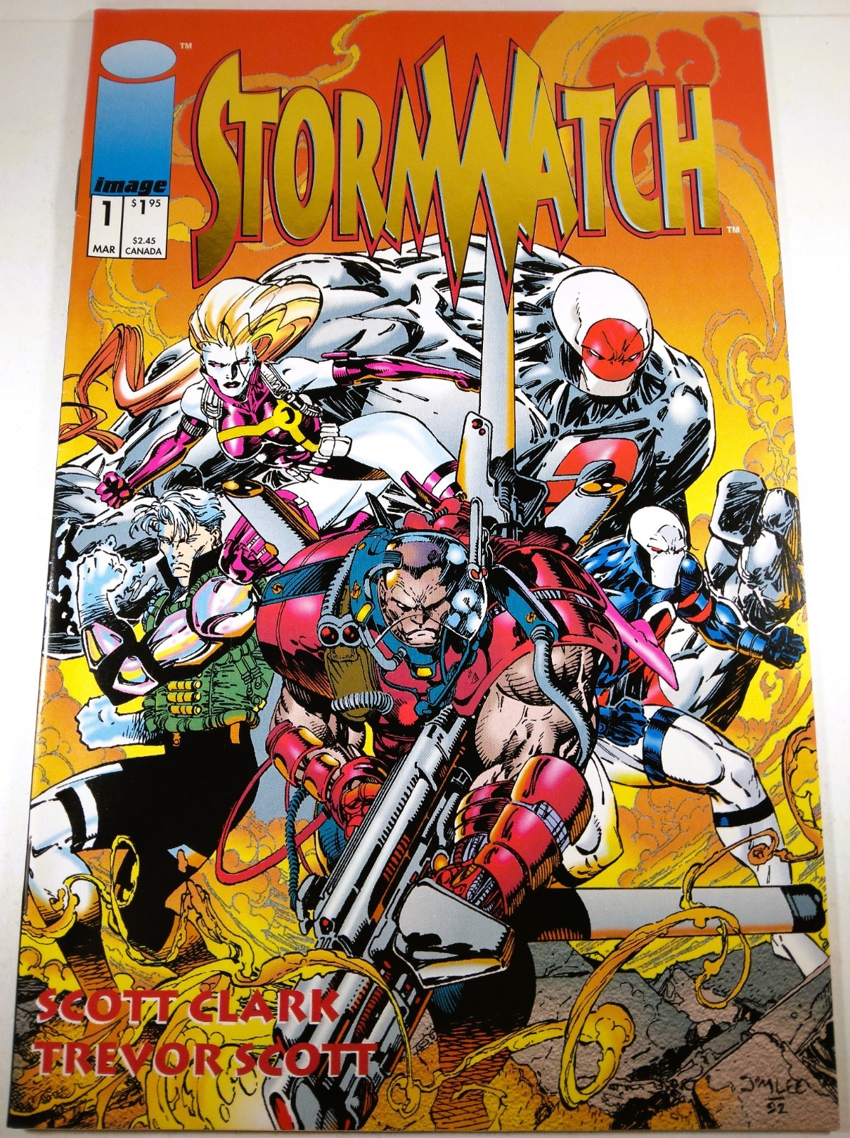 🔴🔥 STORMWATCH #1 GOLD FOIL LOGO VARIANT WILDSTORM IMAGE 1993 THE AUTHORITY 7.0