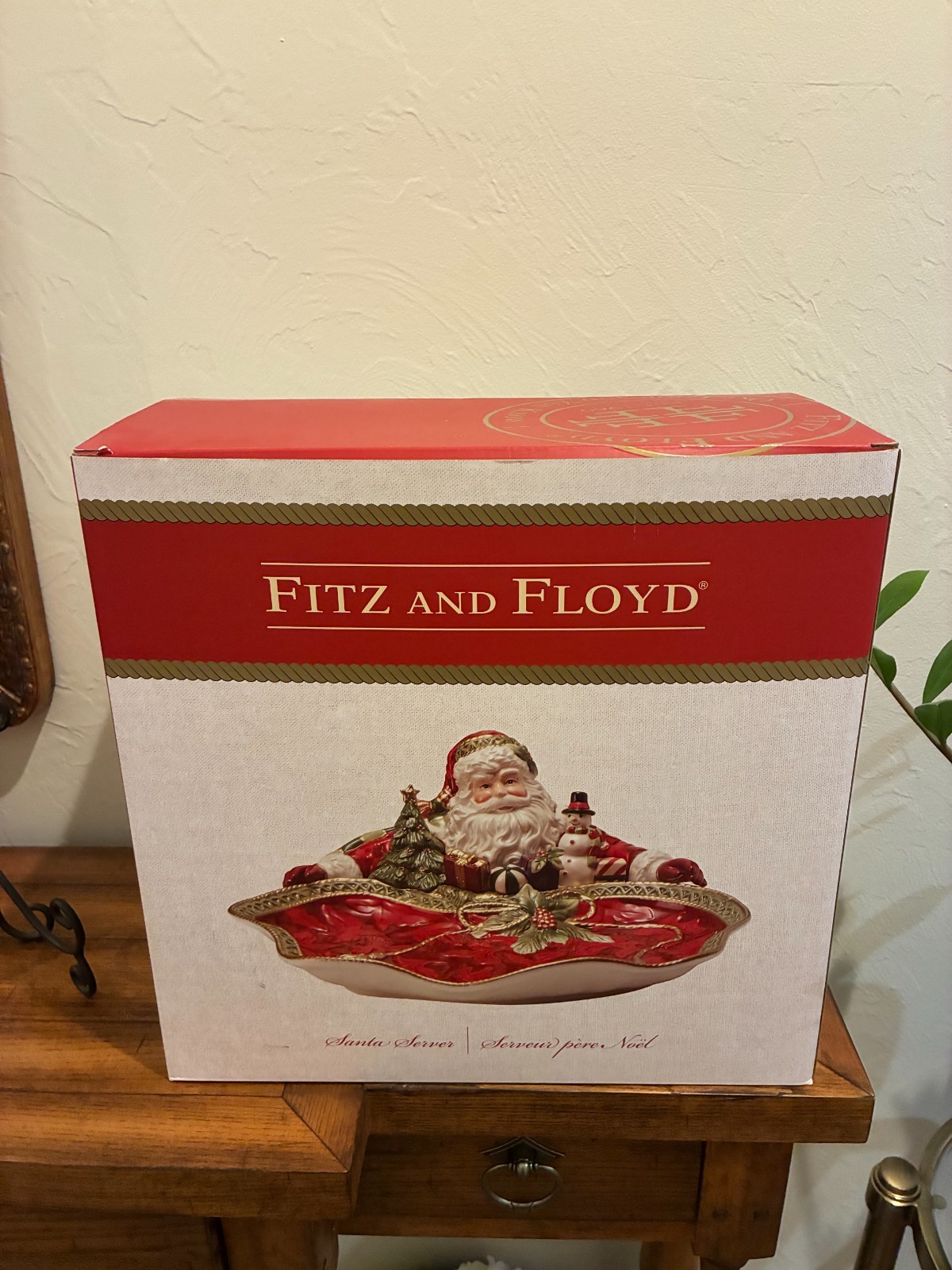 Fitz and Floyd Holiday Home Santa Server NIB #5263092