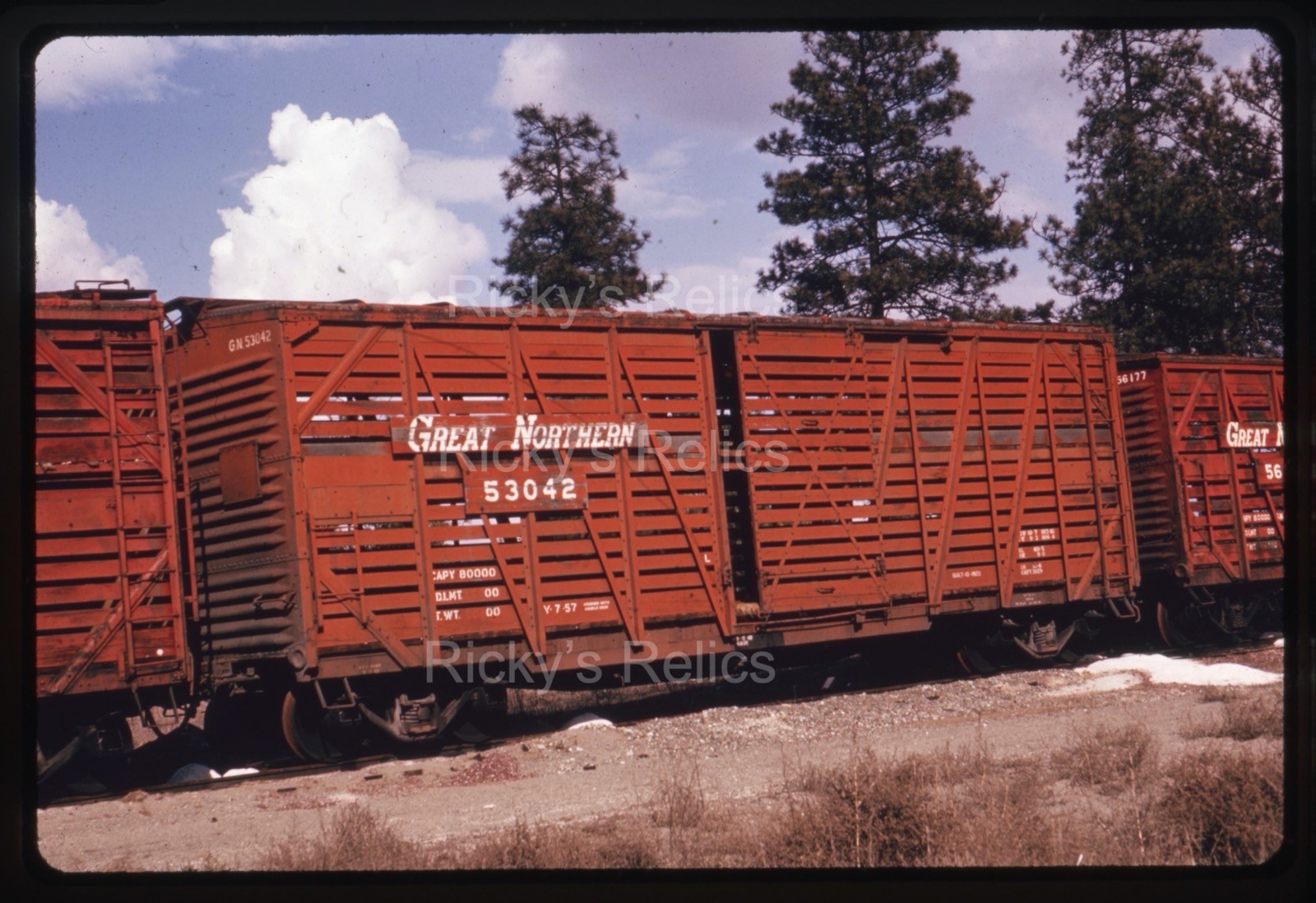 Duplicate Slide GN #53042 Stock Car Great Northern 1969 Spokane WA