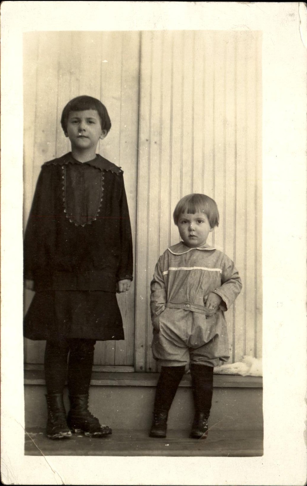 RPPC 6 year old girl and 3 year old boy ~ vintage real photo postcard RPPC 6 year old girl and 3 year old boy ~ vintage real photo postcard