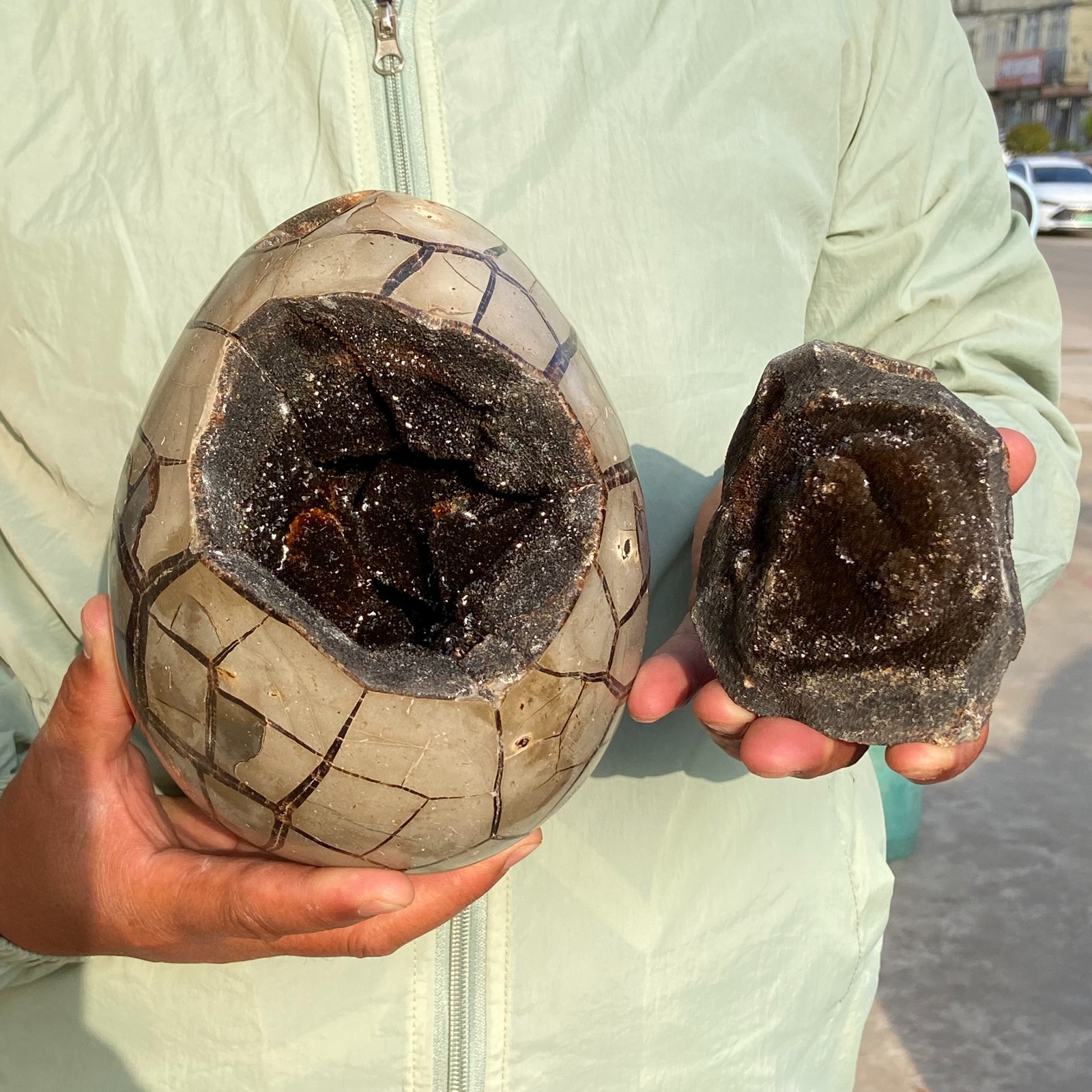 11.86LB Large Natural Dragon Septarian Geode Quartz Cluster Crystal Egg Healing
