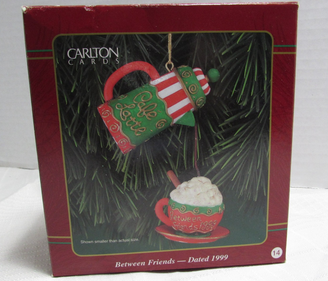 1999 HEIRLOOM CHRISTMAS ORNAMENT BETWEEN FRIENDS CARLTON In Box