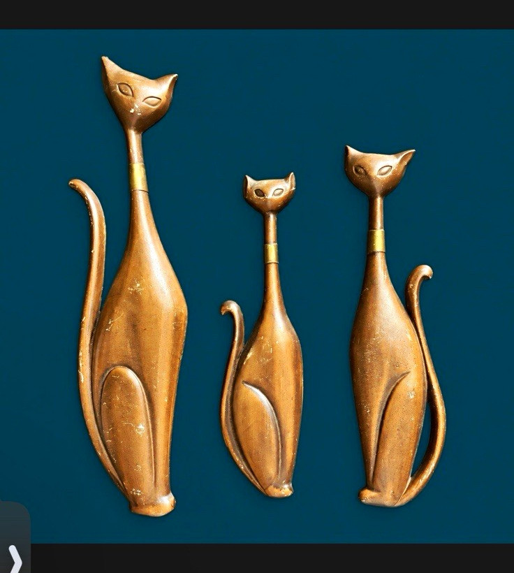 Sexton Cat Wall Sculptures Set of 3 Metal Decorative Sculptures