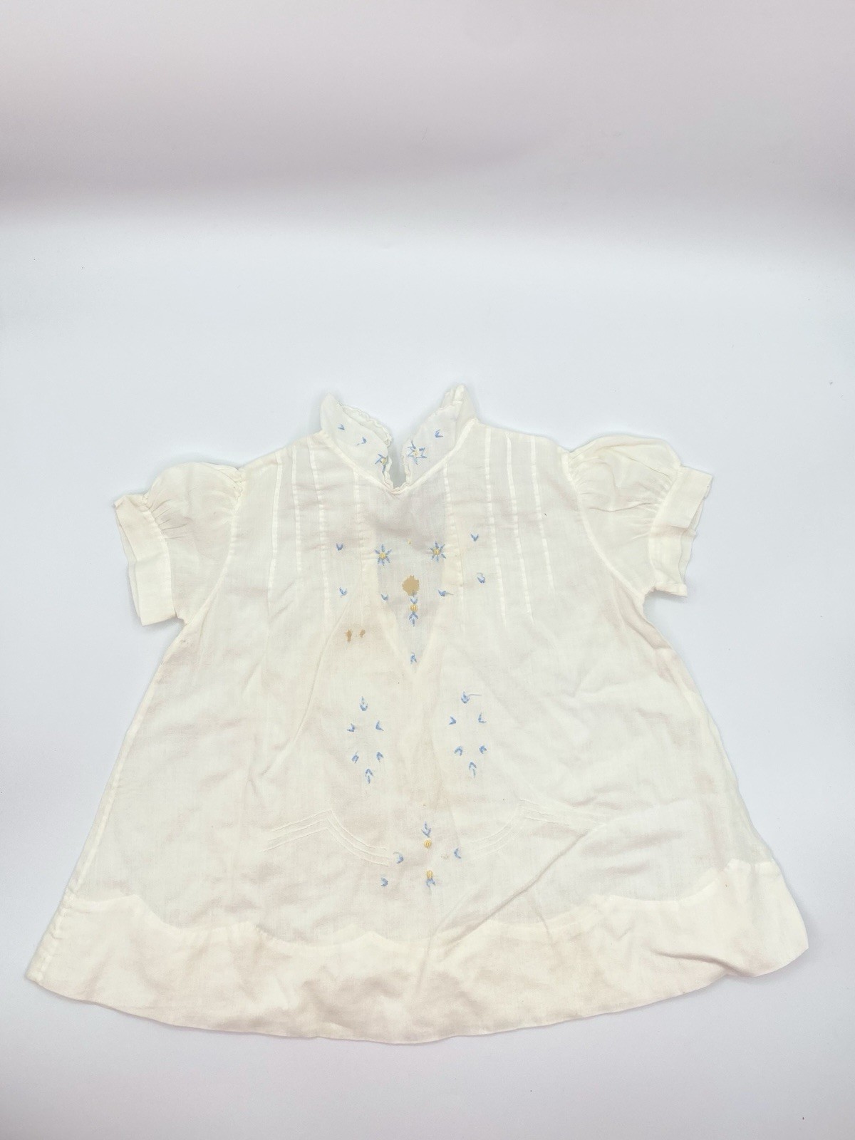 1930s Baby Dress Embroidered Batiste Made in Philippines