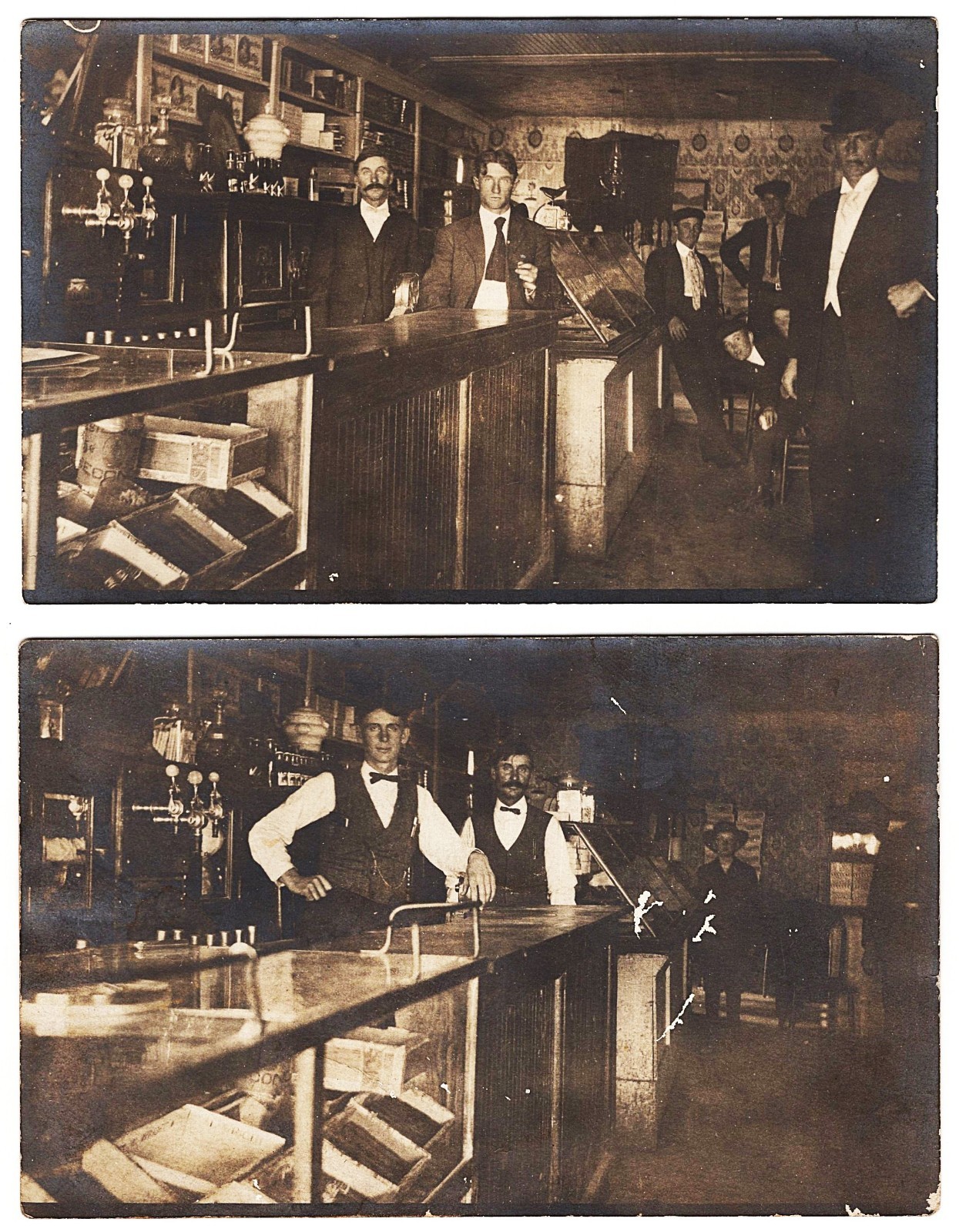 real photo (2) Stratford Texas - Confectionary Store antique postcards RPPC