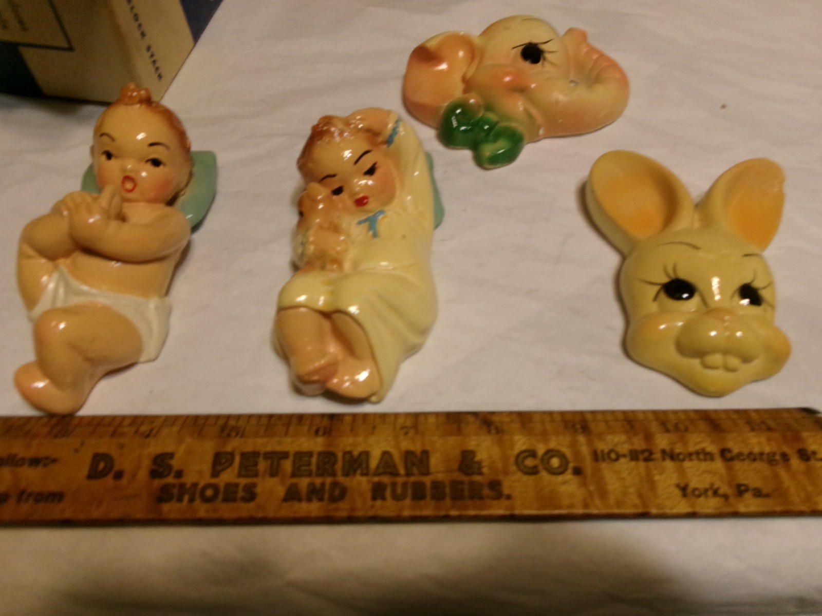 Vintage miniature Chalkware to Hang, Babies & Animals