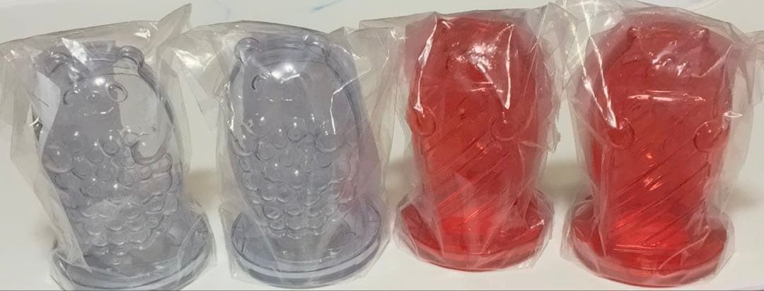 Taito Fish-Shaped Plastic Coin Bank Set 4 Pieces, Red & Clear, New