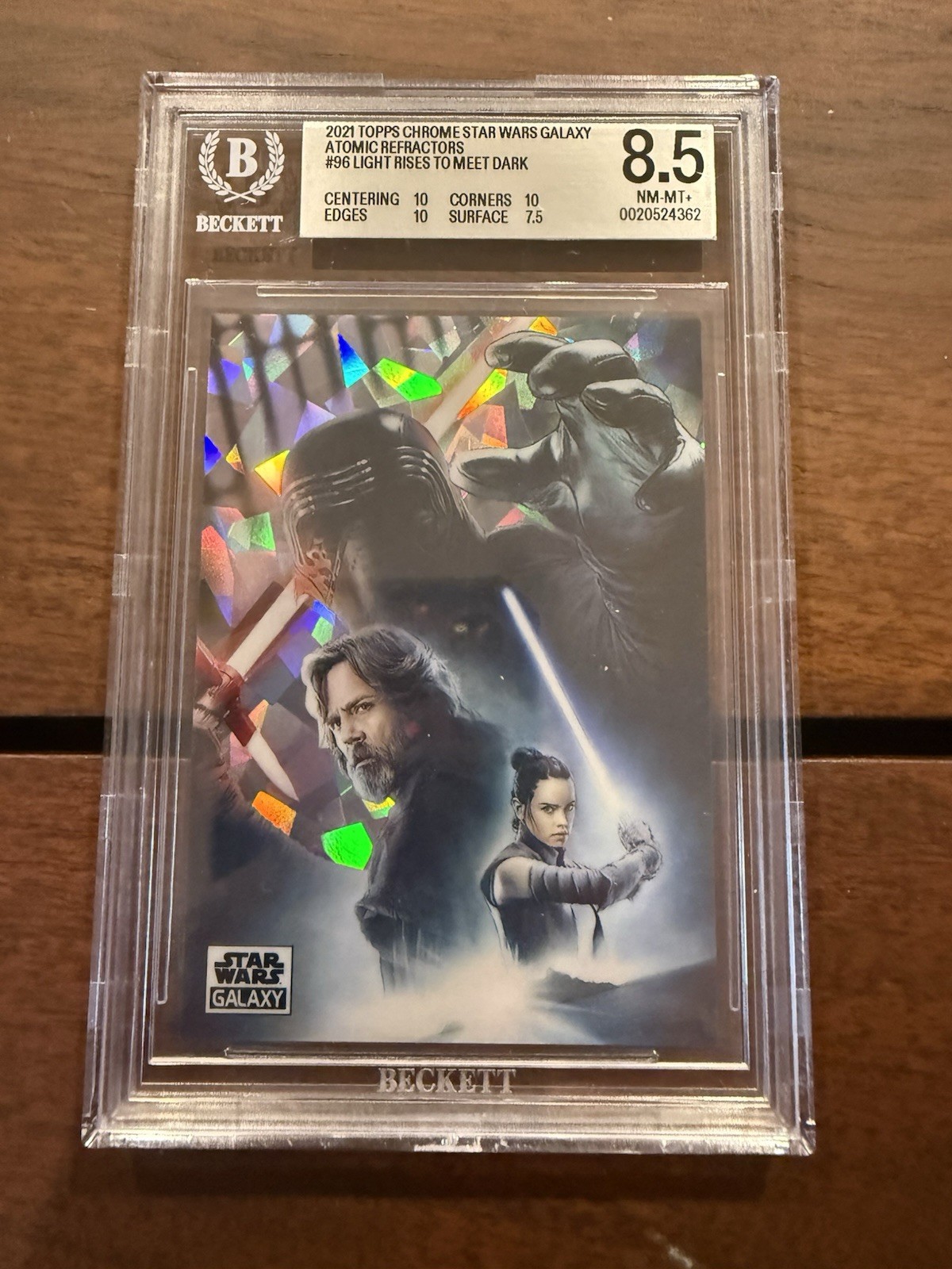 2021 TOPPS CHROME STAR WARS LIGHT RISES TO MEET DARK ATOMIC REF BGS 8.5 7/150
