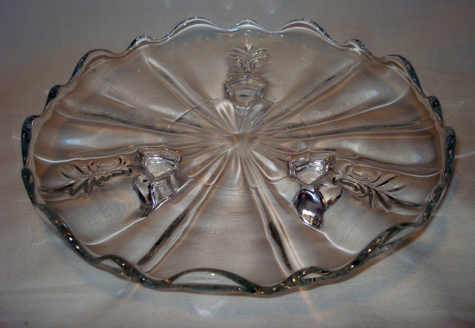 Fostoria Baroque 2496/707 Footed 3 Toed Flat BonBon TidBit Tray Plate Dish