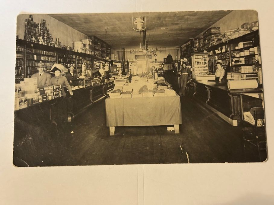 Antique General Store Interior RPPC Dry Goods Clothes Hardware