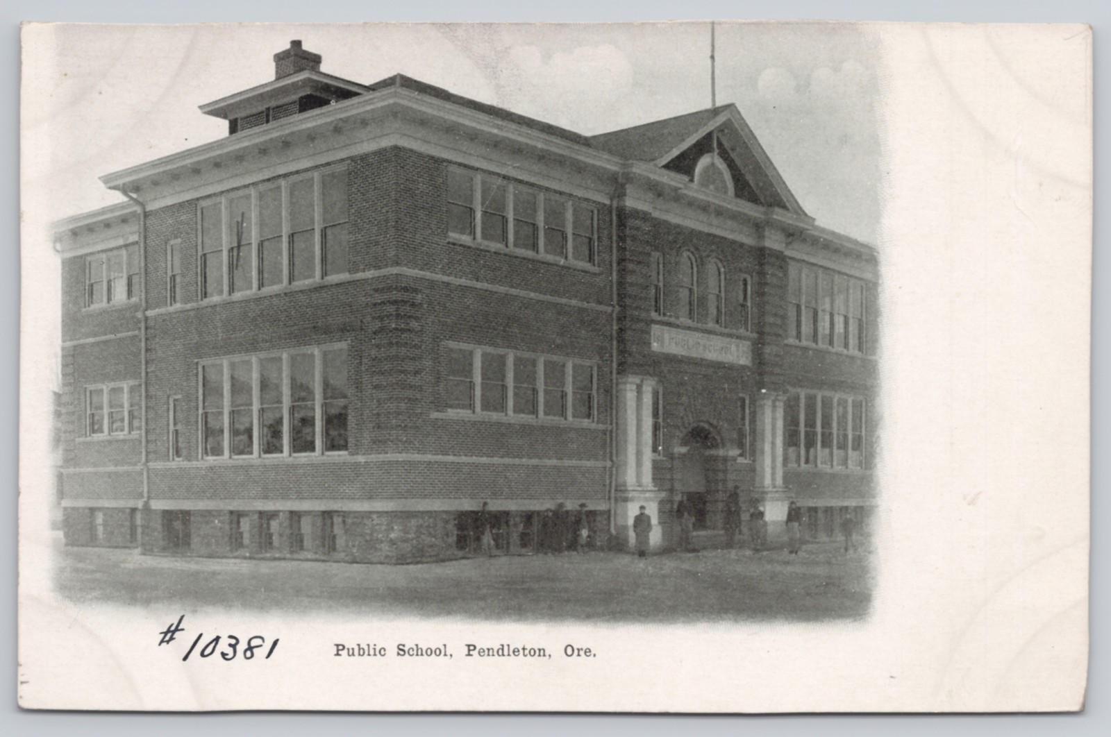 Pendleton Oregon Public School 1908 Charles Troutman Postcard