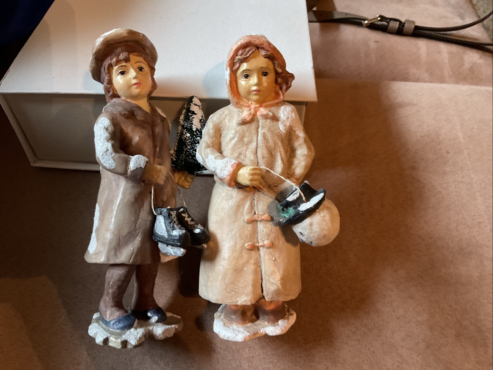Pair Bethany Lowe Design  BOY & GIRL Cast Resin? Figurines Halloween Christmas
