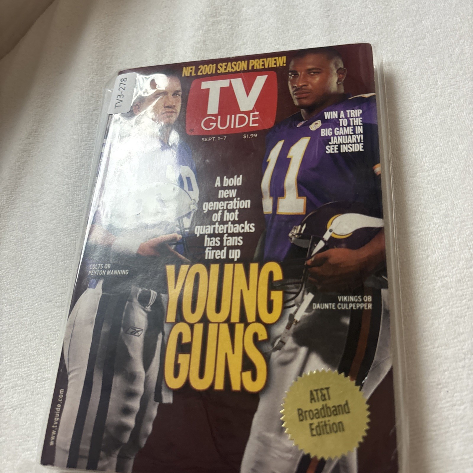 TV Guide NFL 2001 Season Preview September 1st 2001 TV3-278