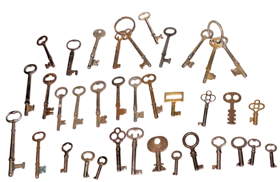 Skeleton Keys Lot of 36 Antique Vintage Craft Steampunk Barrel Keys Mixed Bulk*