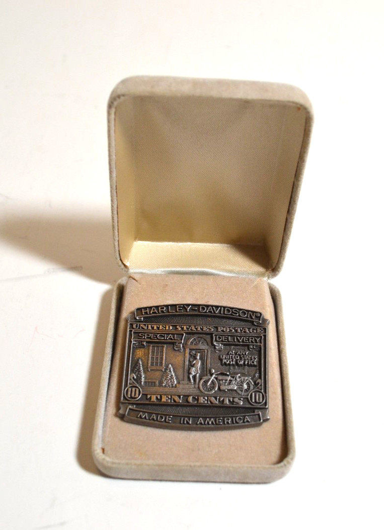 HARLEY DAVIDSON U. S.  POSTAGE TEN CENTS SPECIAL DELIVERY PIN MADE IN AMERICA