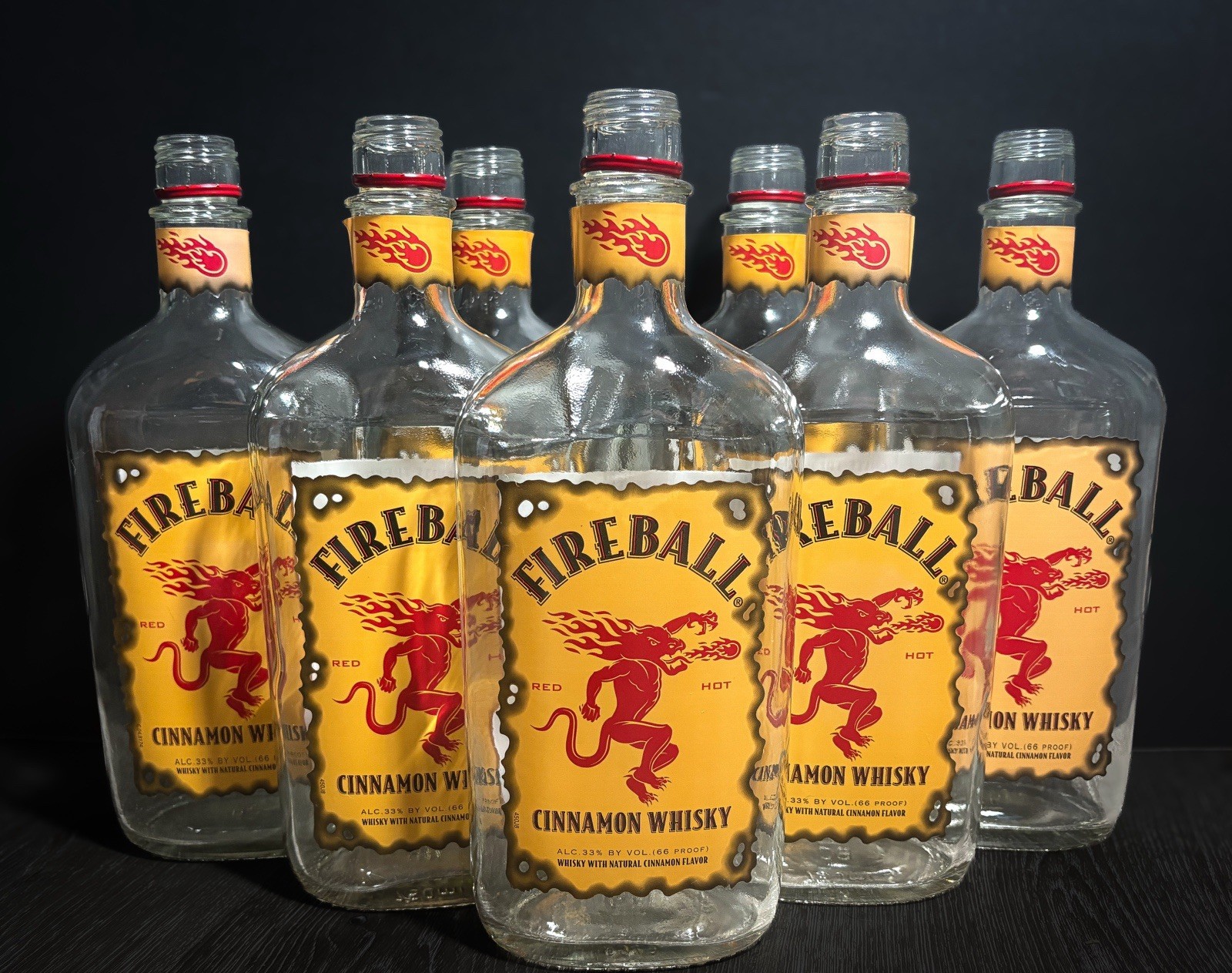Fire Ball Whiskey Glass Liquor Bottles- 750ml (empty) ☄️BULK DISCOUNT ☄️