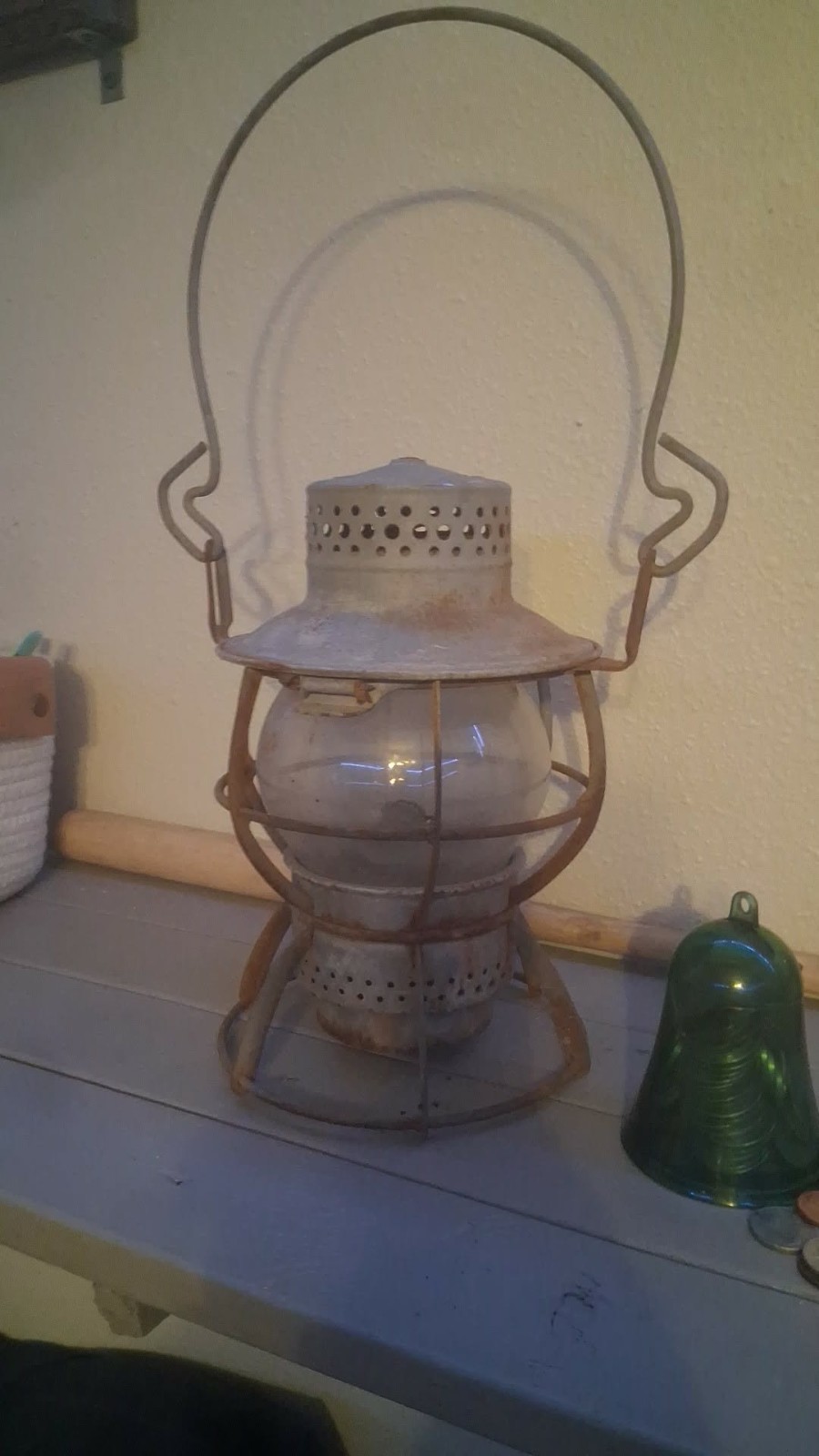 Adams & Westlake Railroad Lantern w/ Clear Glass Globe & Bail Handle