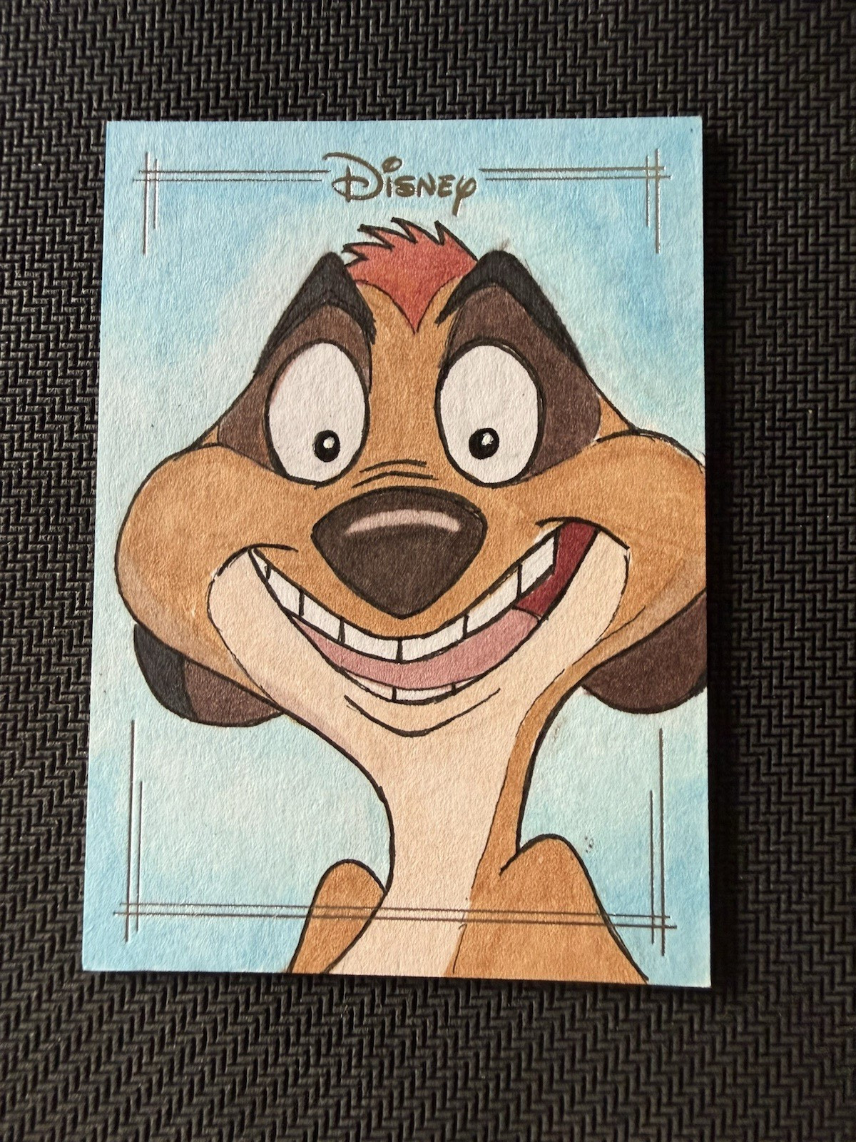 Topps 2019 Disney Sketch Timon WBI0197 1/1 Sketch Hard Signed RJ Tomasik