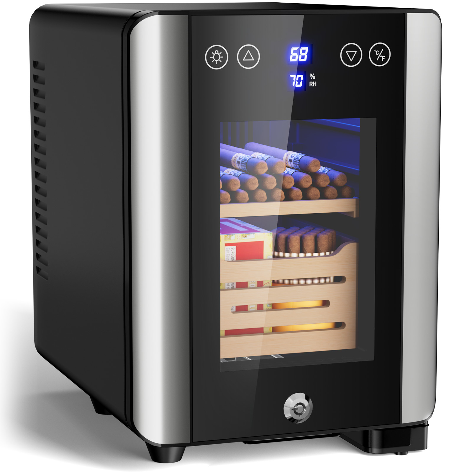 8L Electric Cooler Humidor, Cigar Humidor Cabinet Cooling Temperature Control