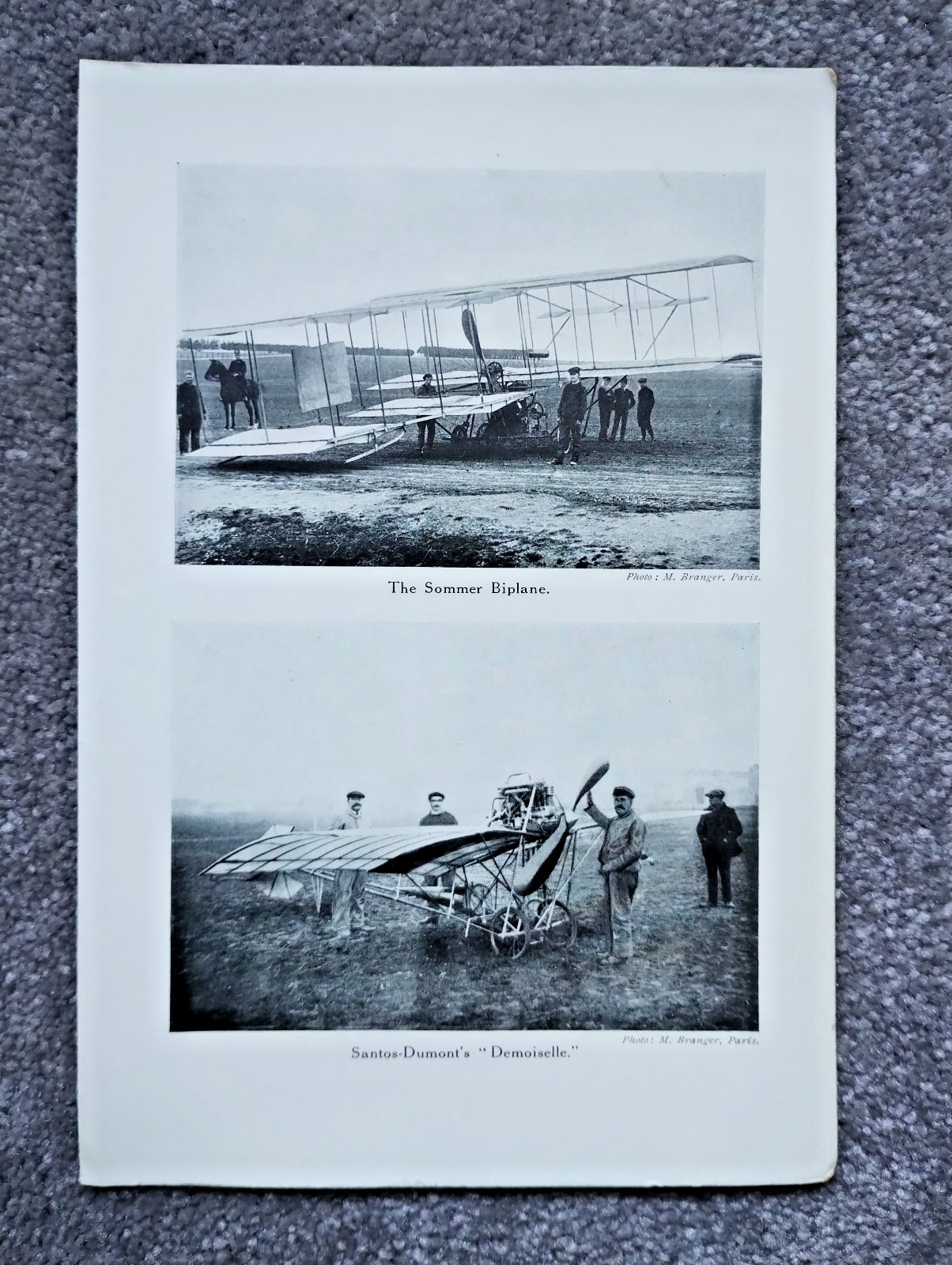 The Sommer Biplane and Santos-Dumont\'s Demoiselle - Antique Print - 1911