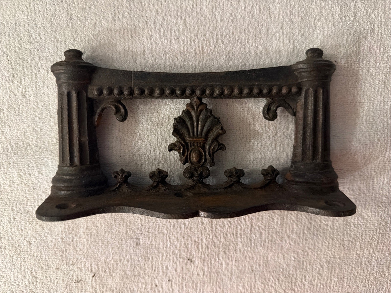 Antique Rare Ornate Cast Iron Boot Scraper 🔥