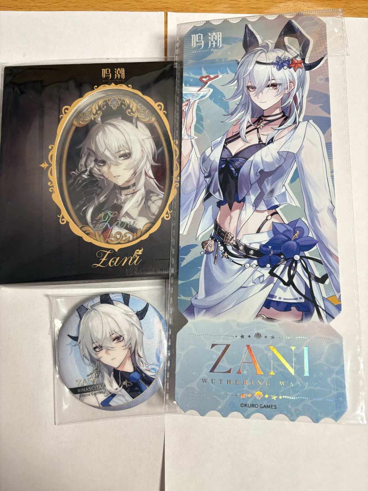 Official Wuthering Waves Zani Badge Set And Laser Ticket 