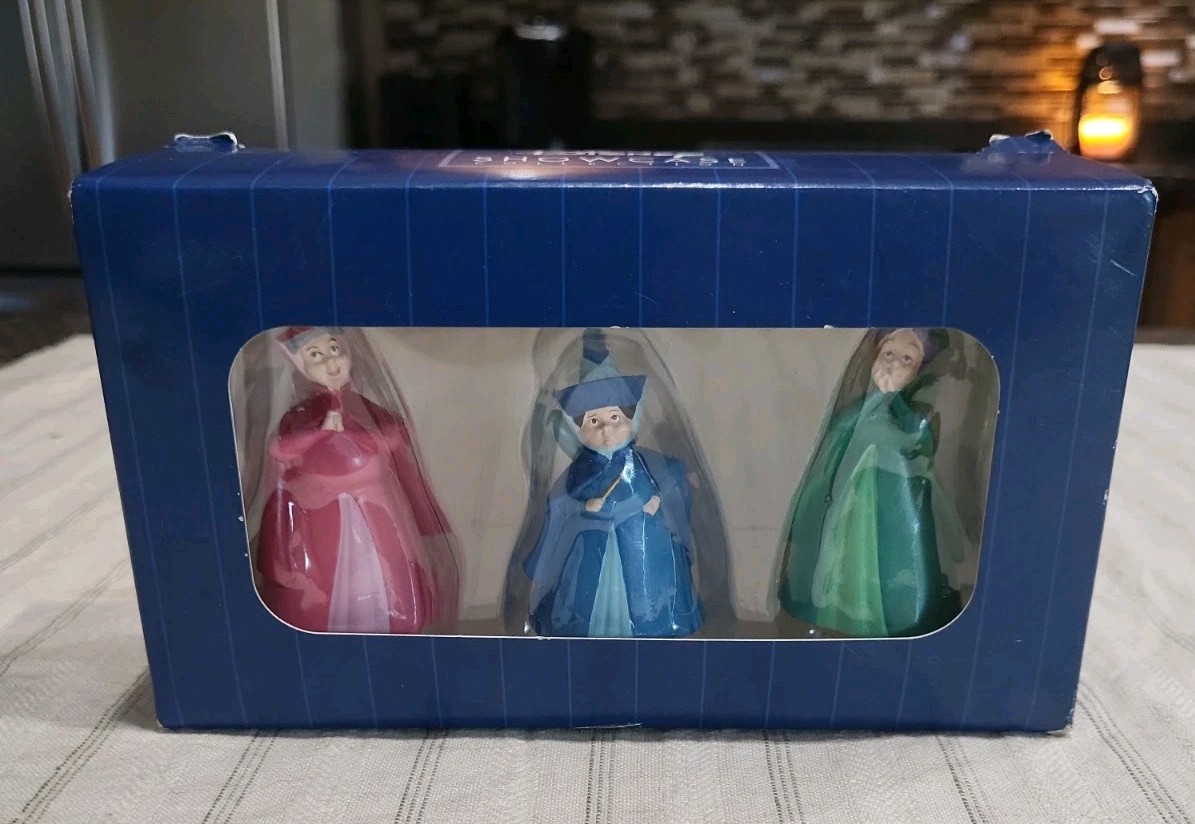Enesco Disney Showcase Sleeping Beauty Fairy Godmothers Miniature Figurines Set