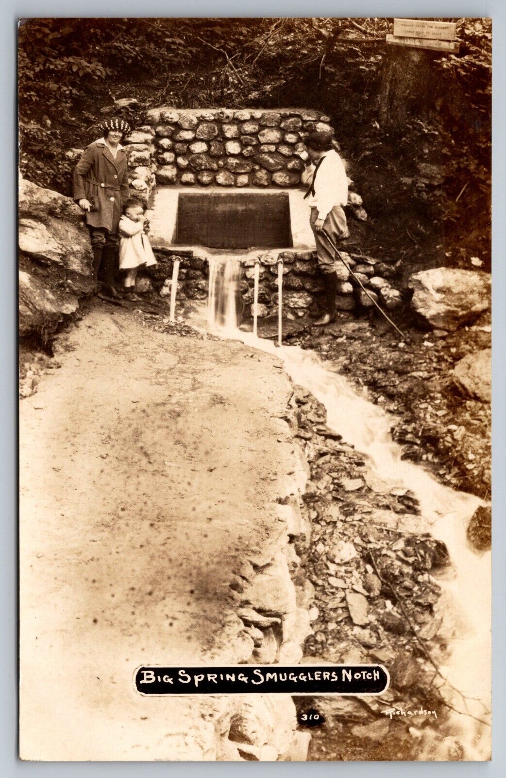 Big Springs Smugglers Notch. Vermont Real Photo Postcard RPPC