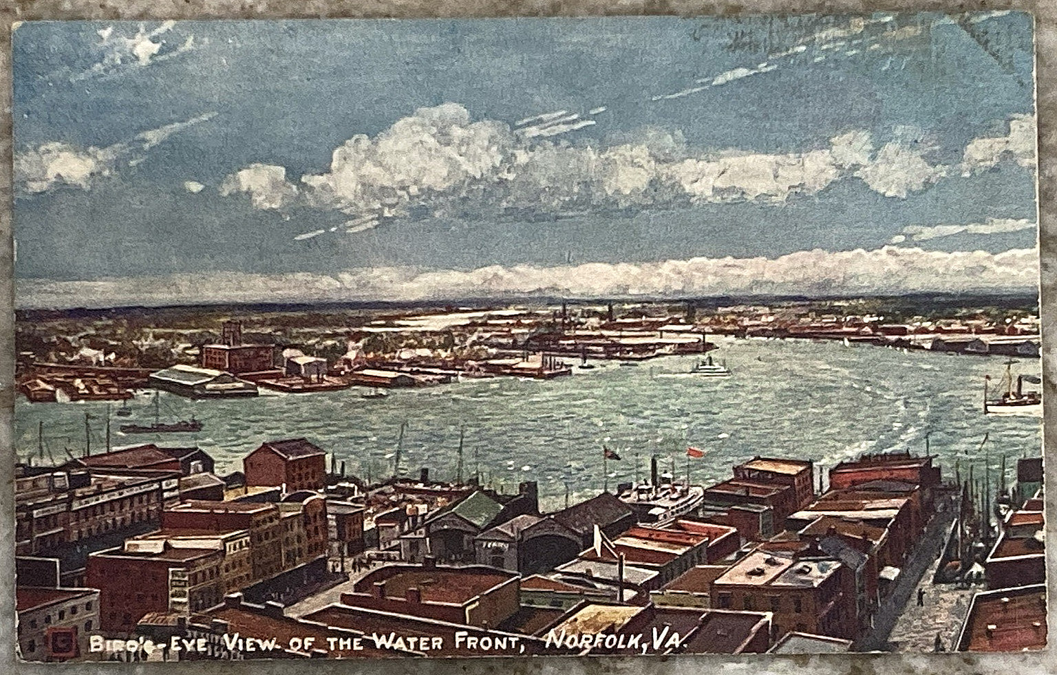 Birdseye View of Water Front Norfolk Virginia Tucks Panoramic UDB Postcard C485 Birdseye View of Water Front Norfolk Virginia Tucks Panoramic UDB Postcard C485