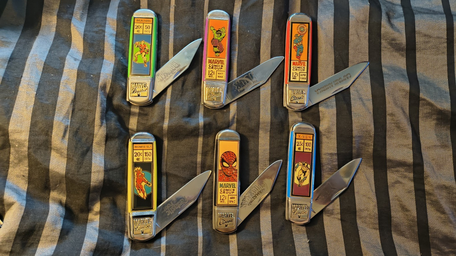Franklin Mint Marvel Comics Pocket Knife Collection Lot of 6 - Cases & Boxes Franklin Mint Marvel Comics Pocket Knife Collection Lot of 6 - Cases & Boxes