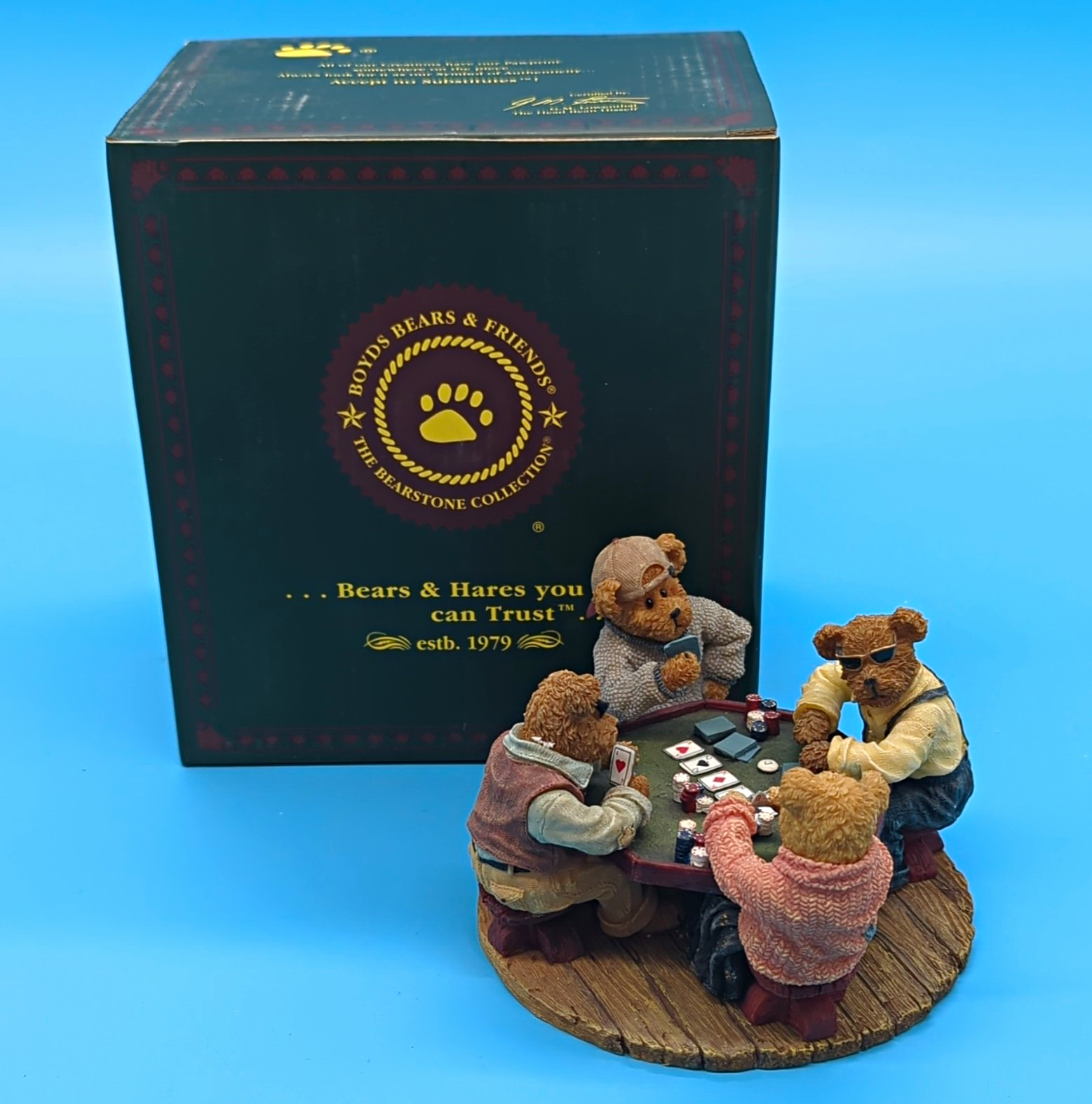 2005 Boyds Bearstone Figurine Annie Tex Jack Chip Boxed Poker Game #2277965 2005 Boyds Bearstone Figurine Annie Tex Jack Chip Boxed Poker Game #2277965
