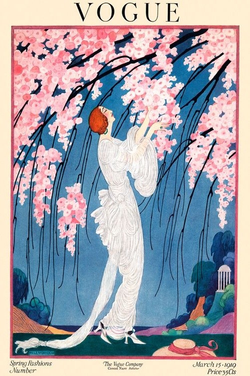 Vogue 1910 Spring Fashions Poster - Vintage Art Deco 24x36” Home Decor Art Print