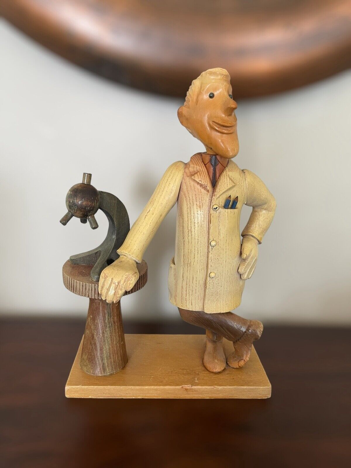 Vintage Doctor Romer Hand Carved Wood Sculture Made in Italy This Guy is HTF
