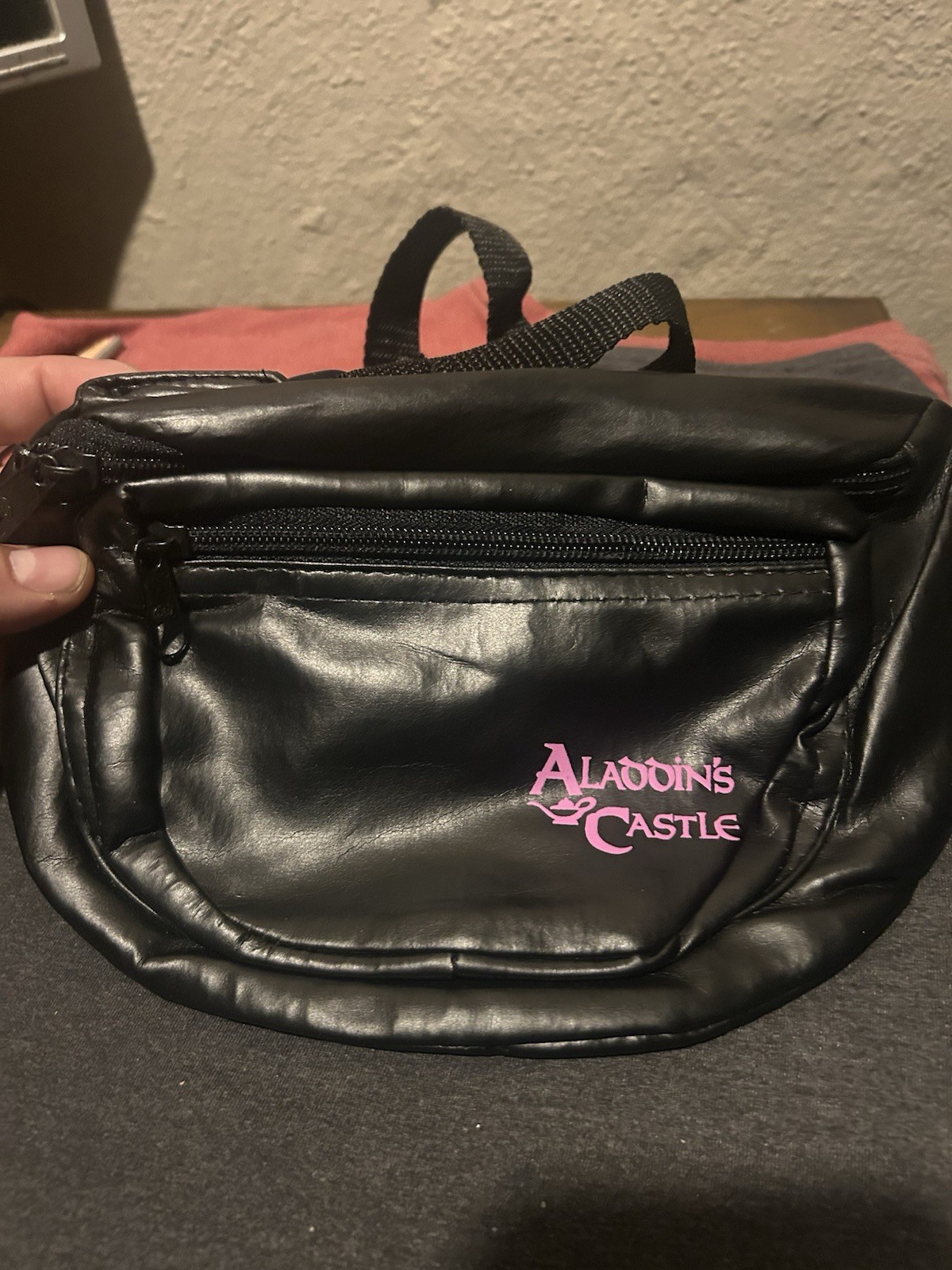 Vintage Aladdin\'s Castle- Black Fanny Pack - Used