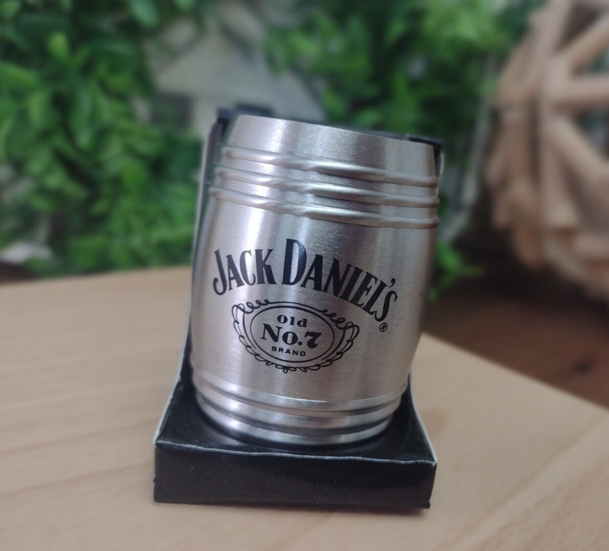 Jack Daniels - 2 oz. Stainless Steel Barrel shot glass - (8488)