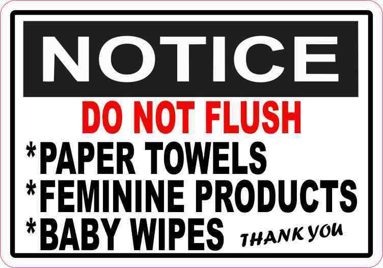 5x3.5 Notice Do Not Flush Magnet Vinyl Magnetic Business Restroom Sign Magnets