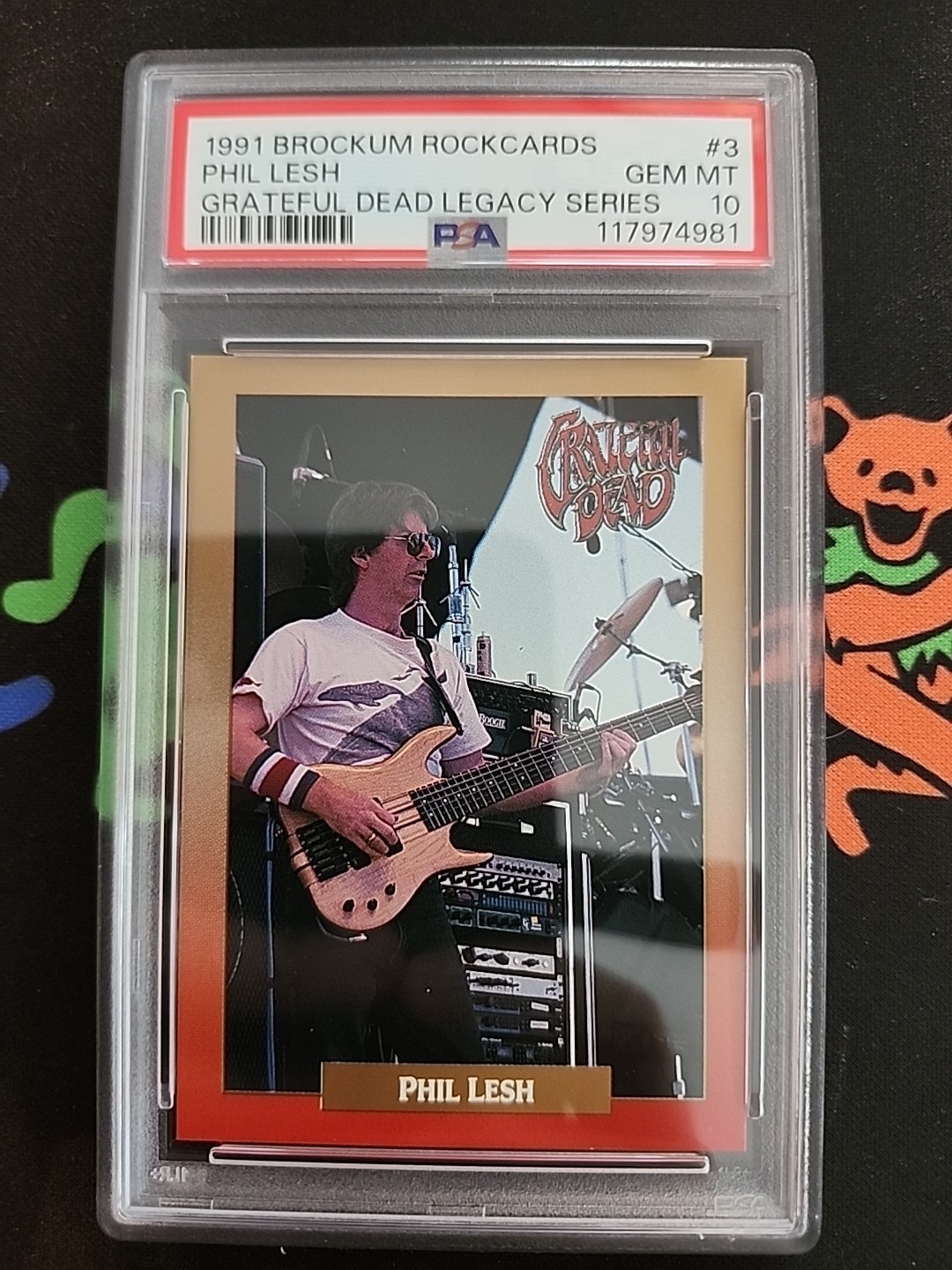 PHIL LESH 1991 Brockum Rockcards Grateful Dead #3 PSA 10 POPULATION 6