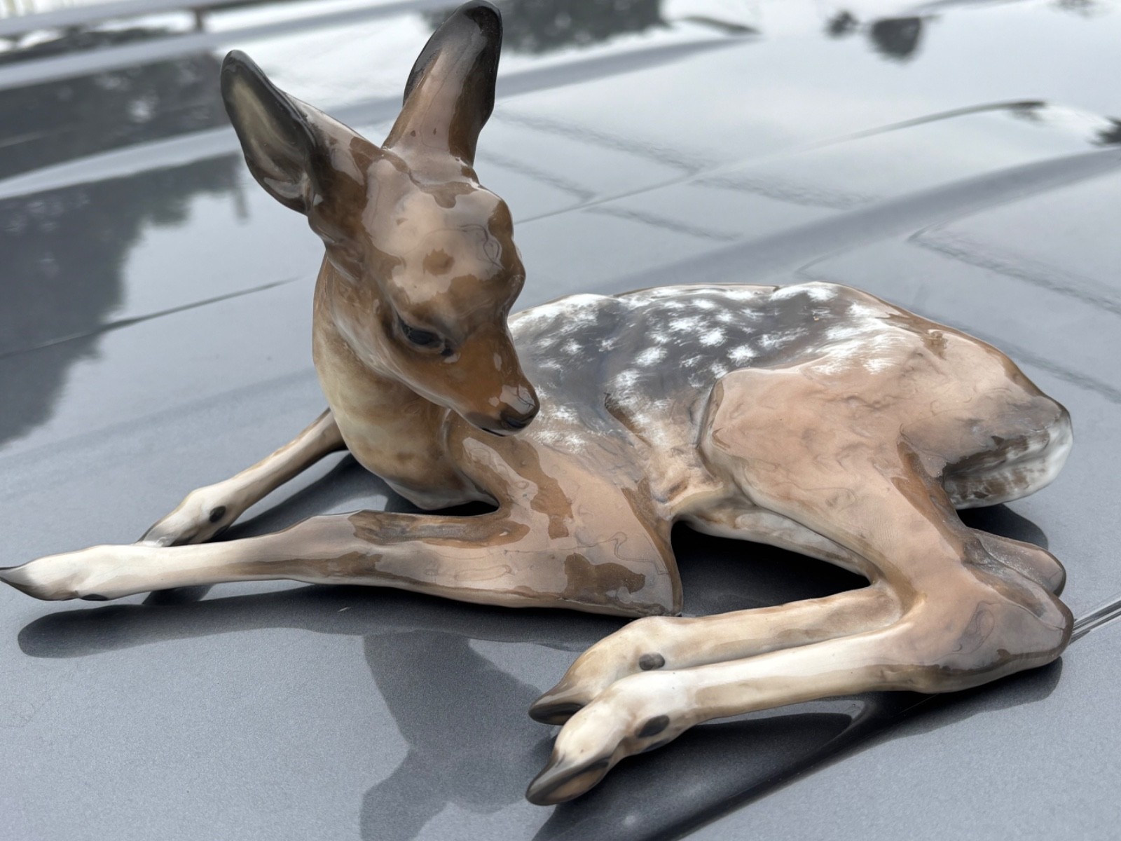 Rosenthal Germany Reclining Fawn Figurine Prof. Fritz Heidenreich Design Decor