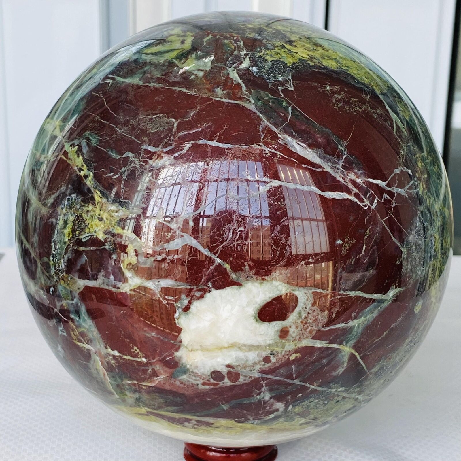 Natural dragon blood stone quartz sphere crystal ball reiki healing 5000G