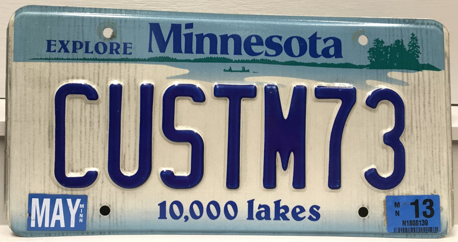 2013 Minnesota Vanity Personalized License Plate CUSTM73 Custom 1973