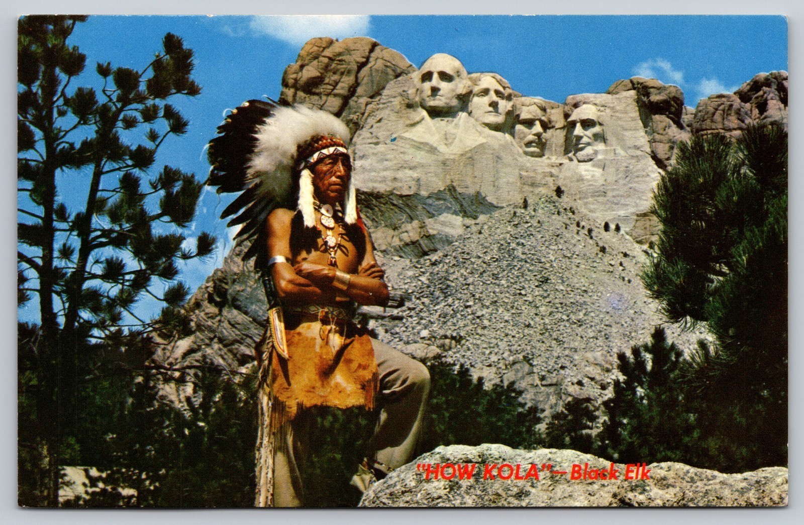 Postcard South Dakota Keystone Mt Rushmore Black Elk Sioux Warrior Postcard South Dakota Keystone Mt Rushmore Black Elk Sioux Warrior