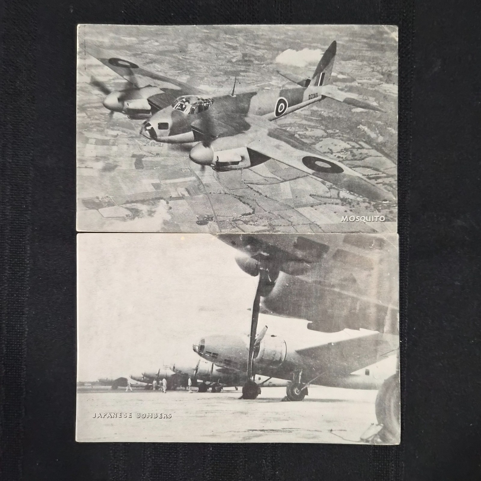 Two Vintage Photo Prints WWII Bombers Black and White 5 x 8.