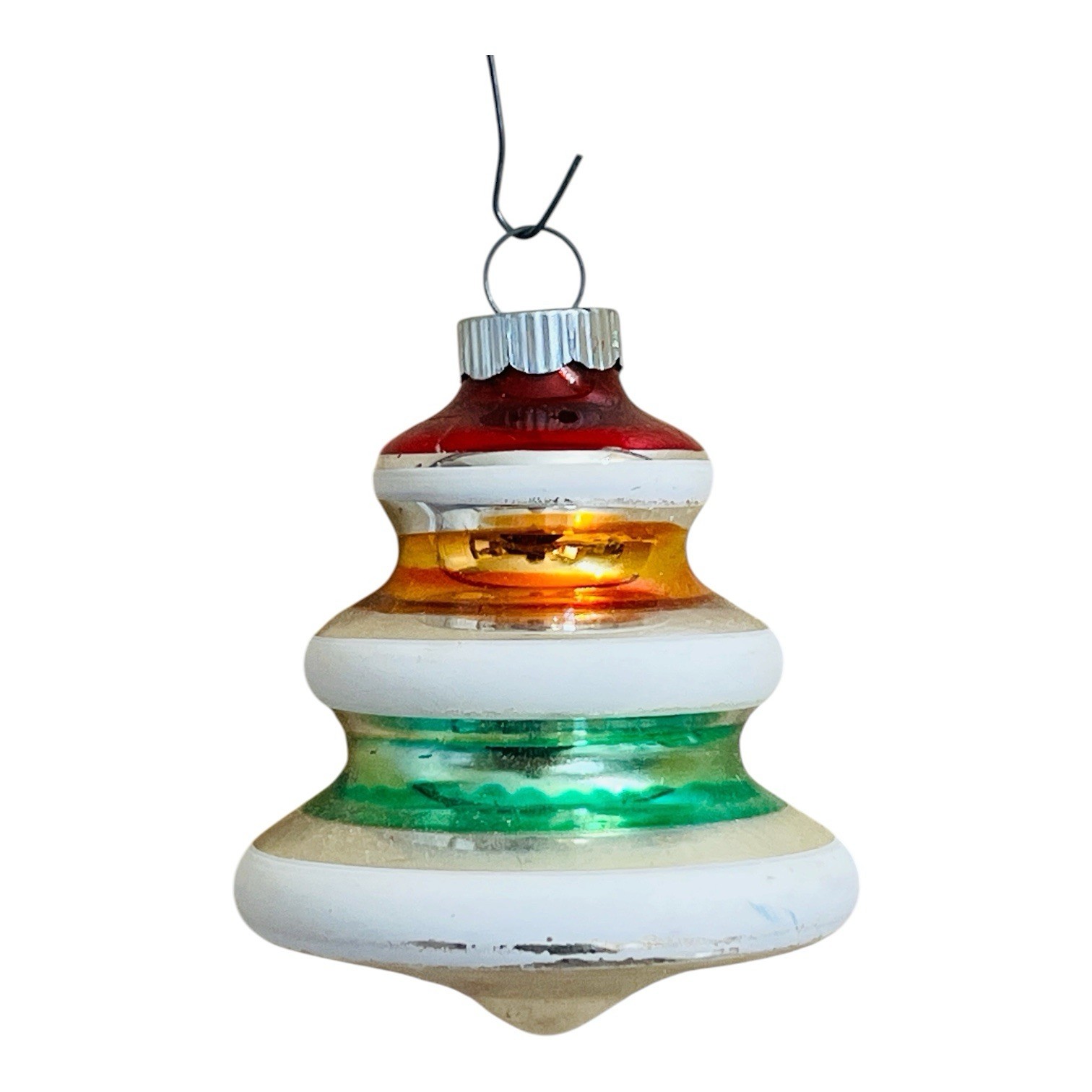 Vintage Shiny Brite Tree Shaped UFO Mercury Glass Ornament